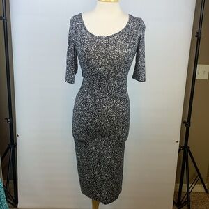 Metaphor black and white bodycon dress, Small